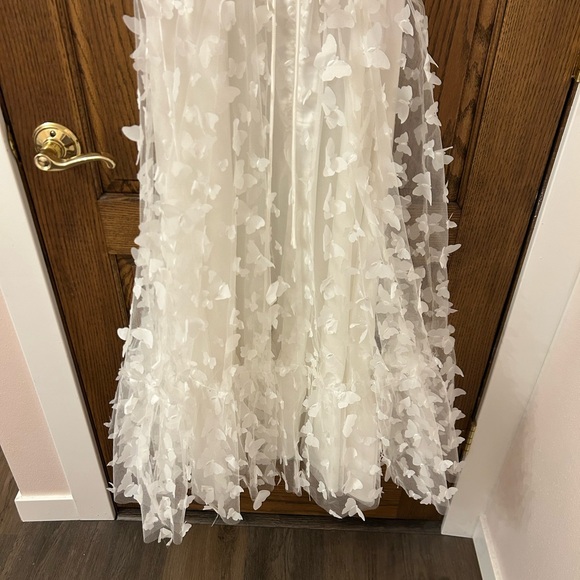 Lulu's 3D Butterfly White Lace Formal Midi Dress Large - Picture 8 of 10